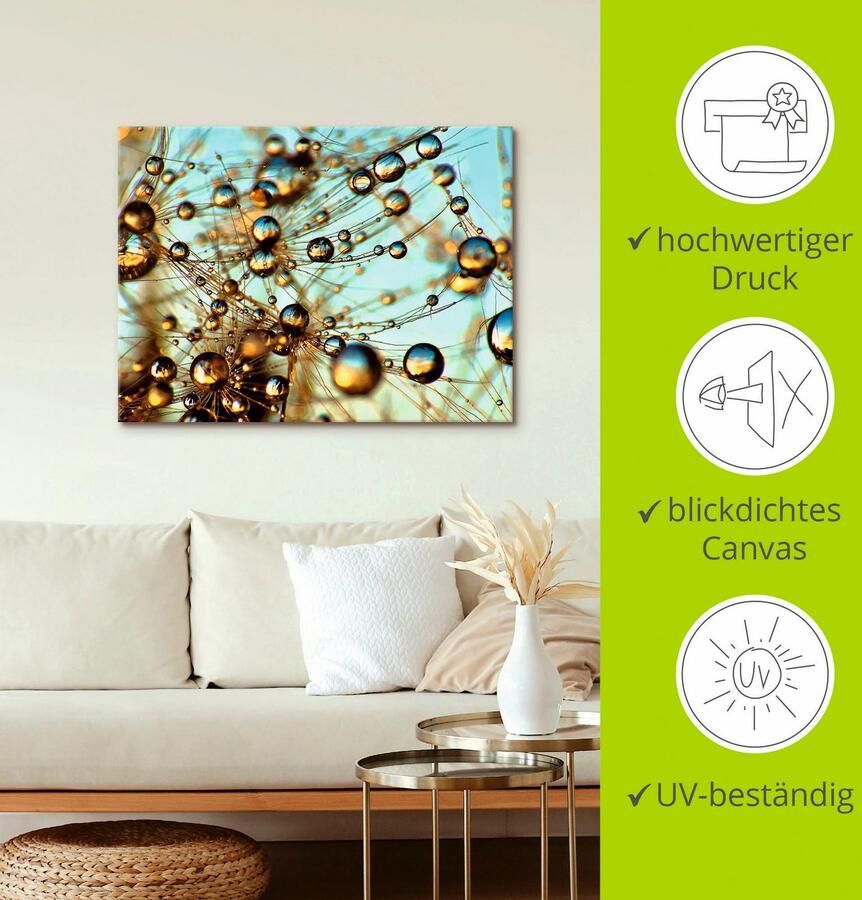 Artland Artprint op linnen Pluizenbol duizend druppel - Foto 3