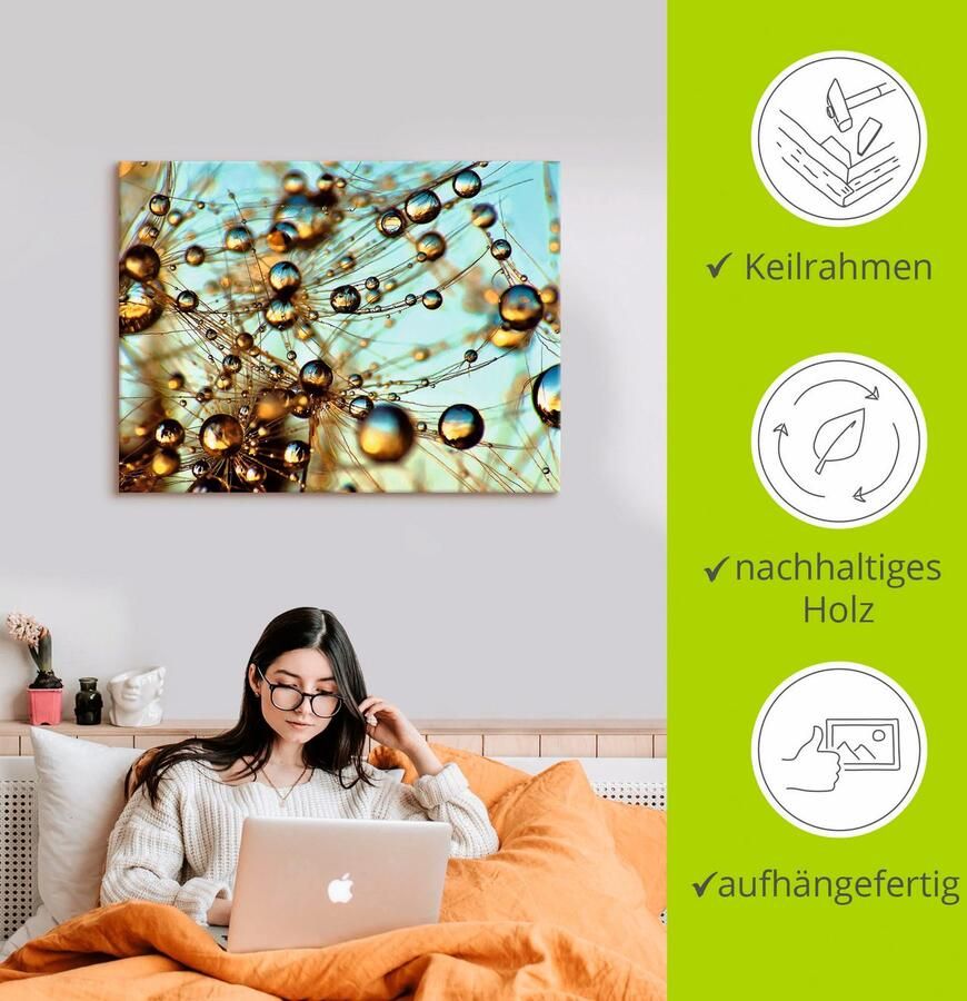 Artland Artprint op linnen Pluizenbol duizend druppel - Foto 2