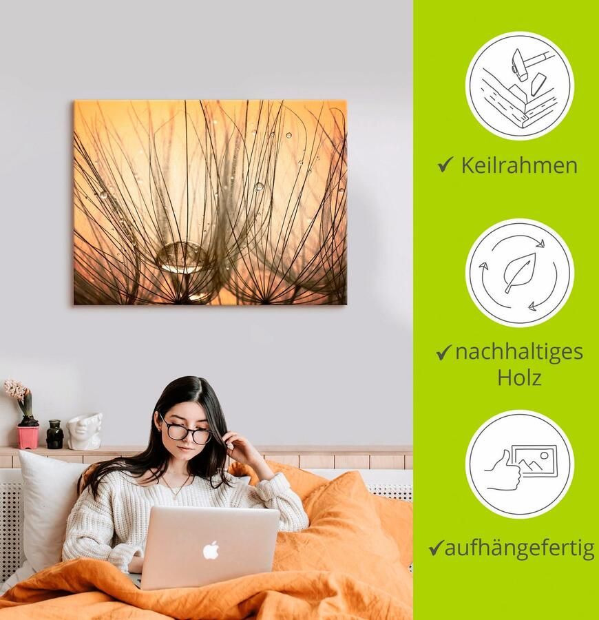 Artland Artprint op linnen Pluizenbol I gespannen op een spieraam