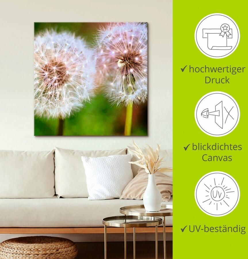 Artland Artprint op linnen Pluizenbol paarsgewijs samenzijn - Foto 2