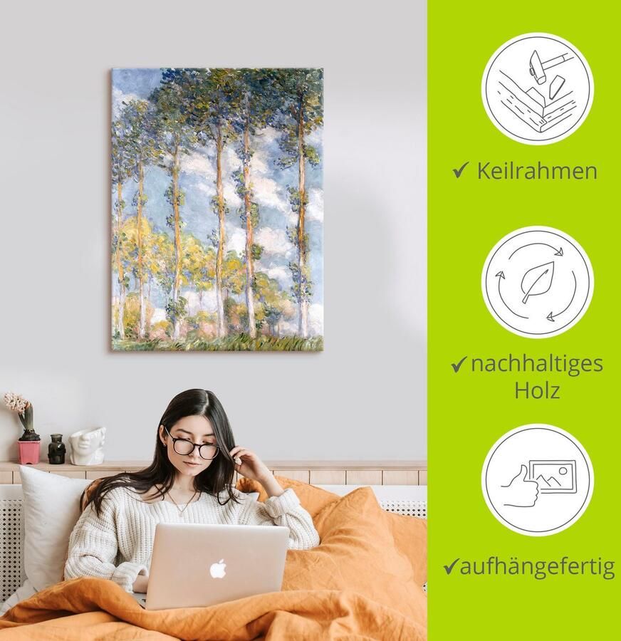 Artland Artprint op linnen Populieren. 1881 gespannen op een spieraam