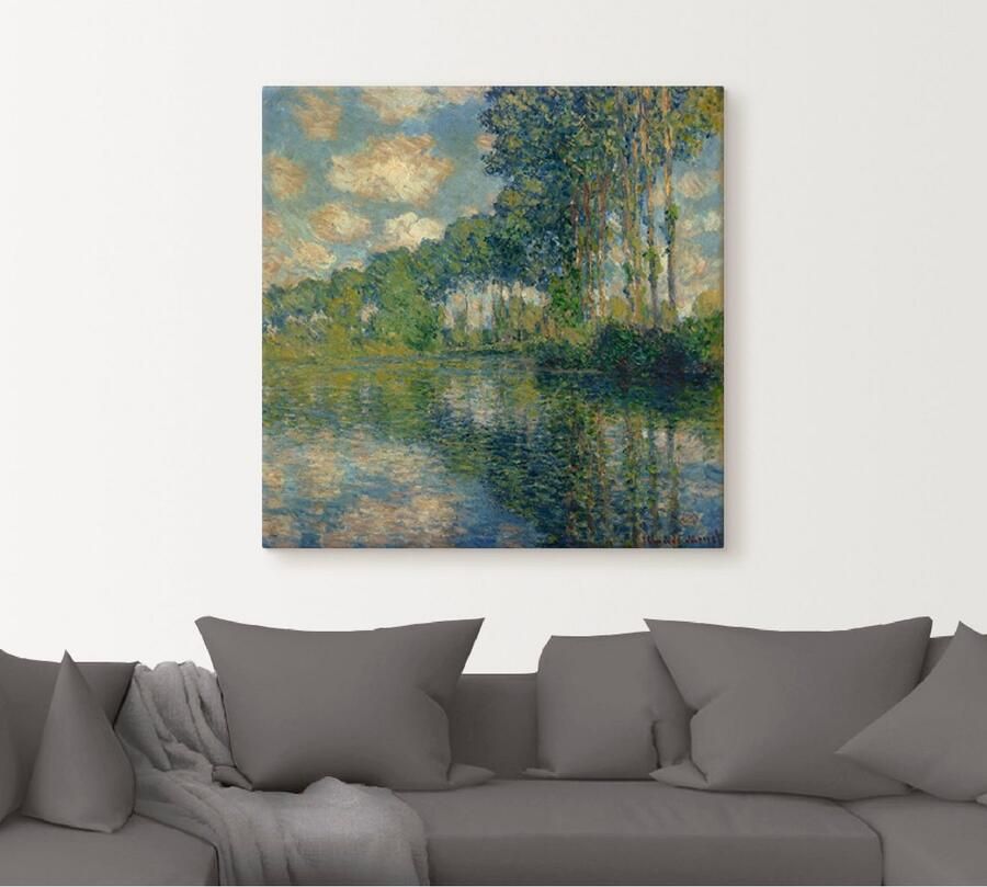 Artland Artprint op linnen Populieren bij de Epte. gespannen op een spieraam - Foto 4