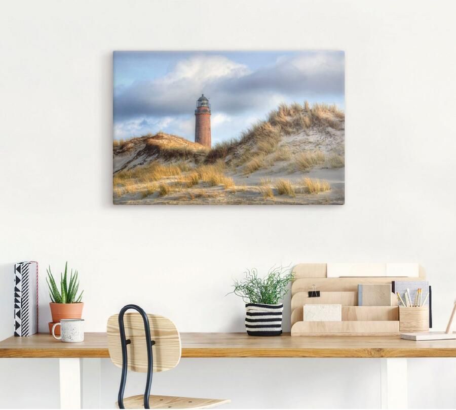 Artland Artprint op linnen Prerow vuurtoren gespannen op een spieraam - Foto 3