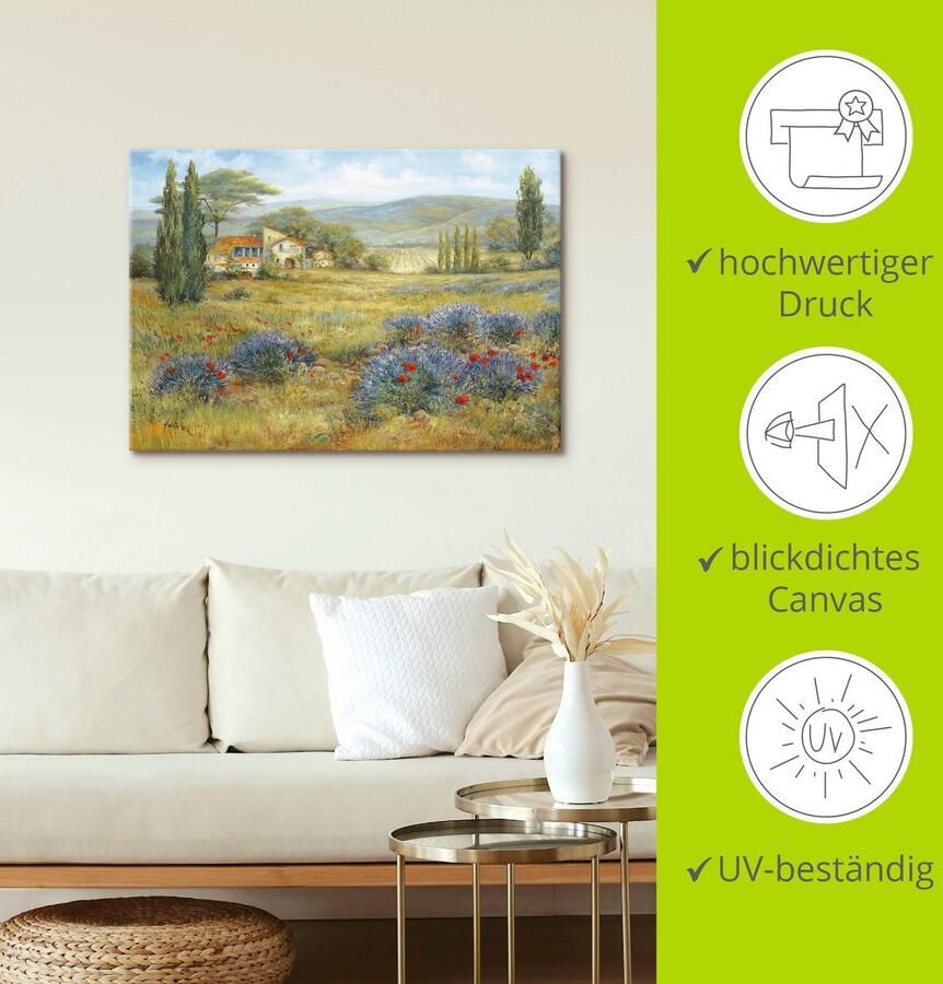 Artland Artprint op linnen Provence lavendelweide gespannen op een spieraam - Foto 5