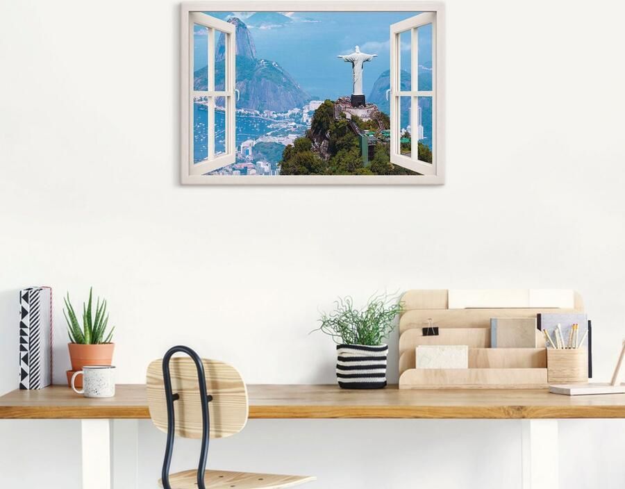 Artland Artprint op linnen Rio de Janeiro met Christus wit - Foto 5