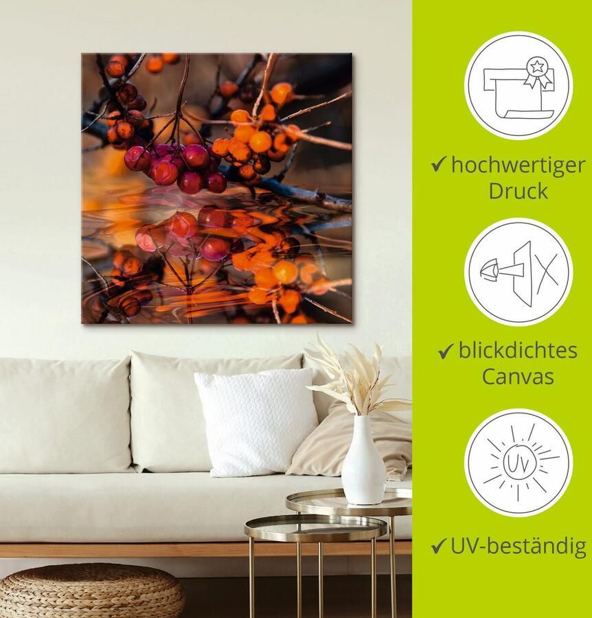 Artland Artprint op linnen Rode bessen Wilde Bessen - Foto 2