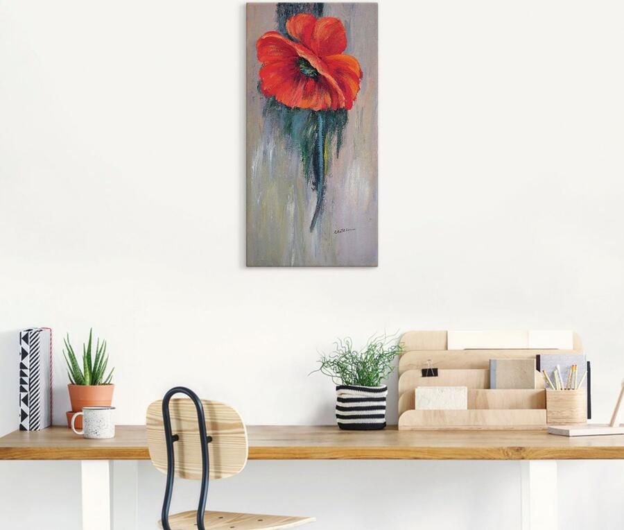 Artland Artprint op linnen Rode klaproos III - Foto 5