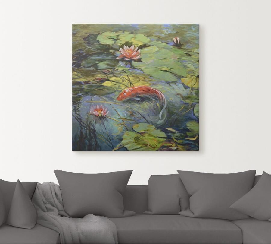 Artland Artprint op linnen Rode koikarper gespannen op een spieraam - Foto 4