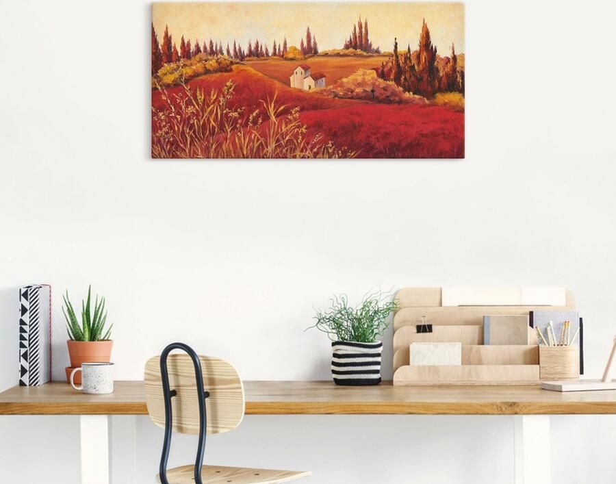 Artland Artprint op linnen Rode velden gespannen op een spieraam - Foto 5