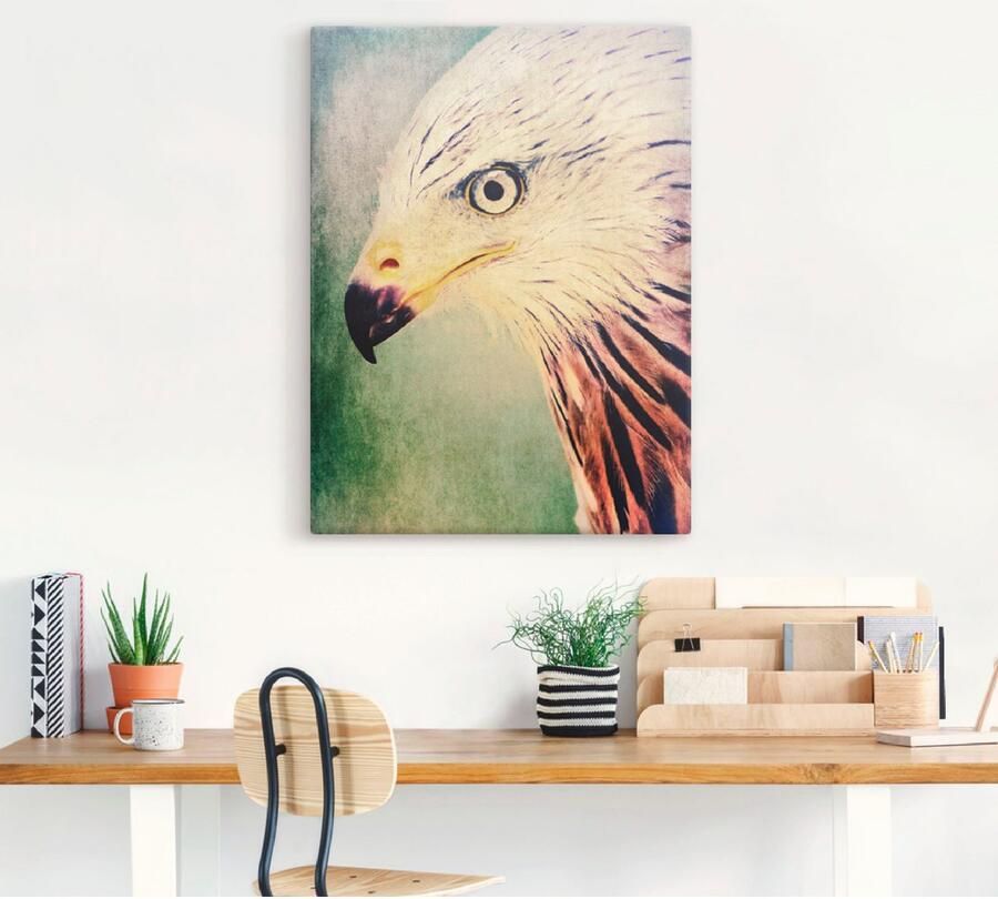 Artland Artprint op linnen Rode wouw gespannen op een spieraam - Foto 3