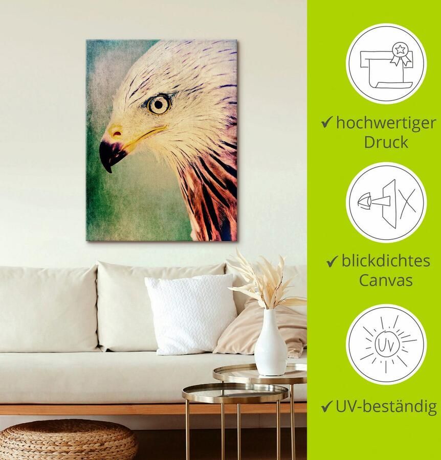 Artland Artprint op linnen Rode wouw gespannen op een spieraam - Foto 2