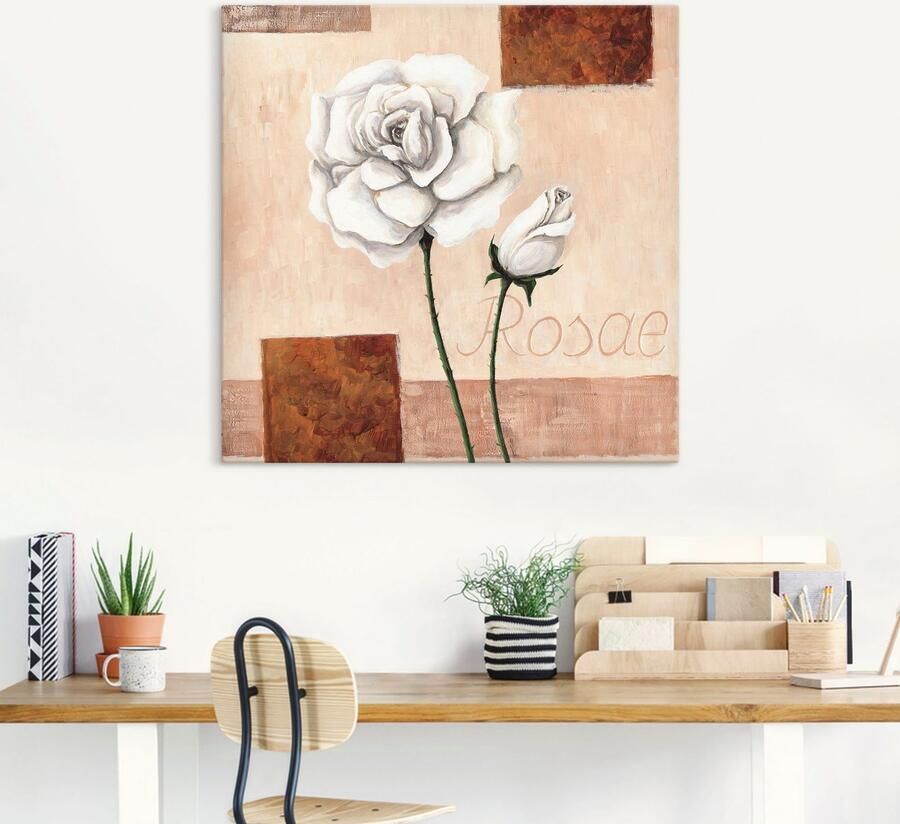 Artland Artprint op linnen Rosae rozen gespannen op een spieraam - Foto 3