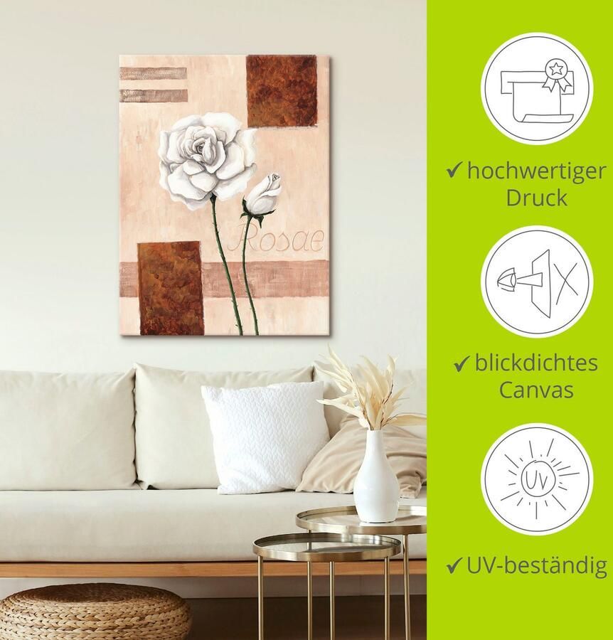 Artland Artprint op linnen Rosae rozen gespannen op een spieraam - Foto 2