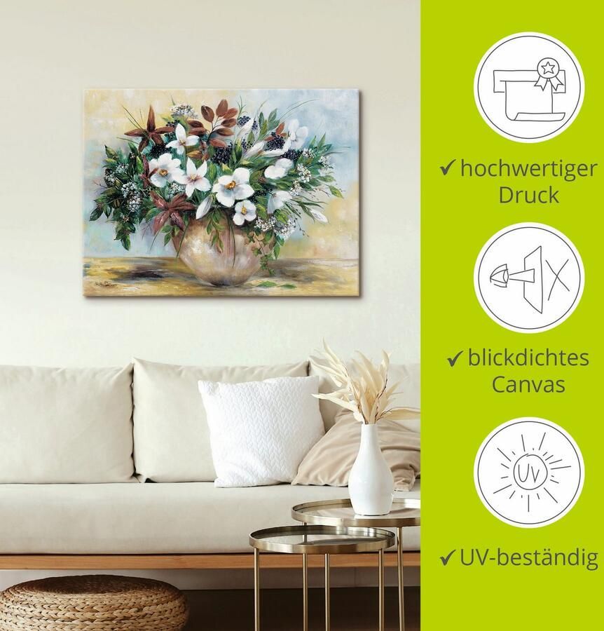 Artland Artprint op linnen Royale bloemen gespannen op een spieraam - Foto 3