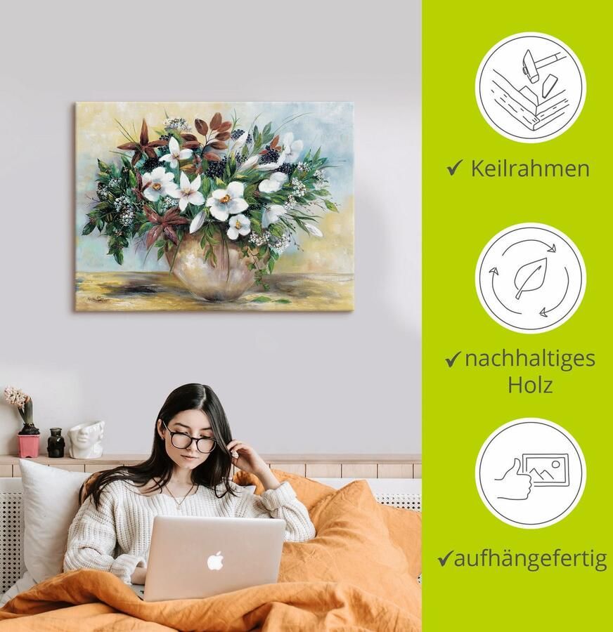 Artland Artprint op linnen Royale bloemen gespannen op een spieraam - Foto 2