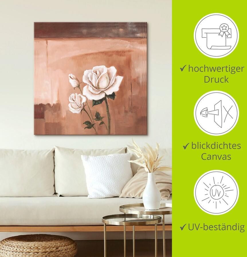 Artland Artprint op linnen Rozen II gespannen op een spieraam - Foto 3