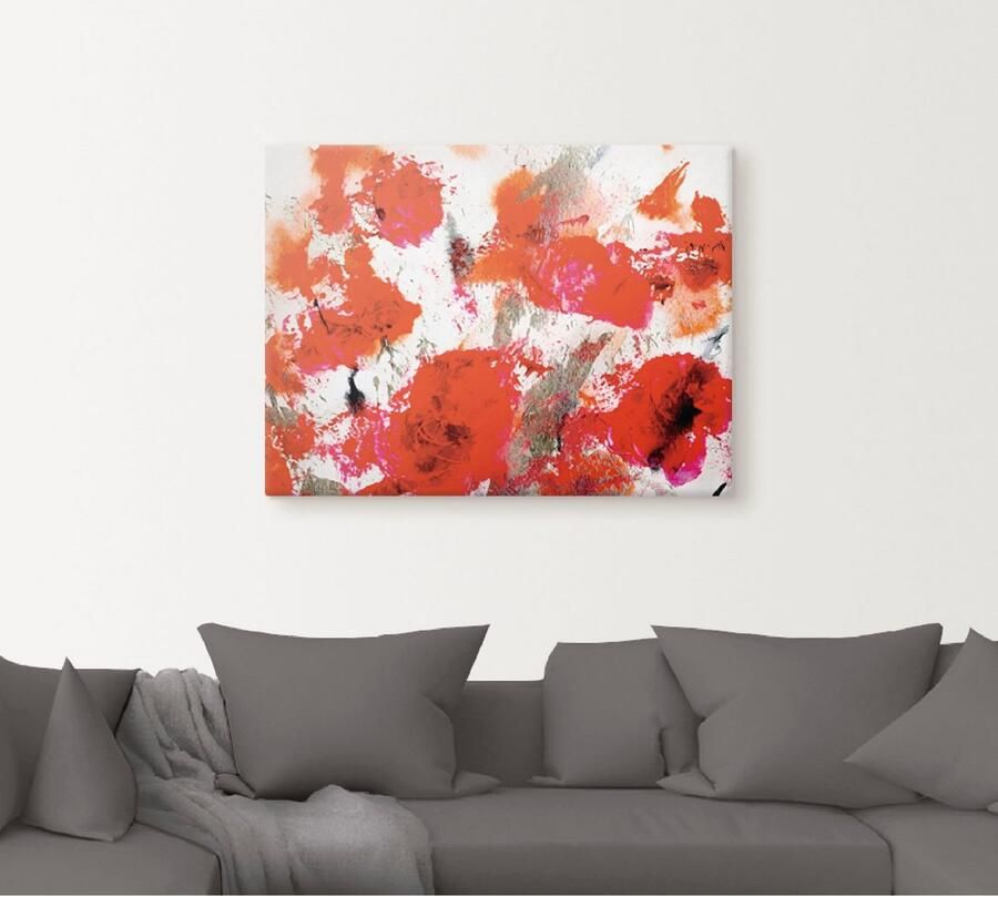 Artland Artprint op linnen Rozentuin abstract gespannen op een spieraam - Foto 4