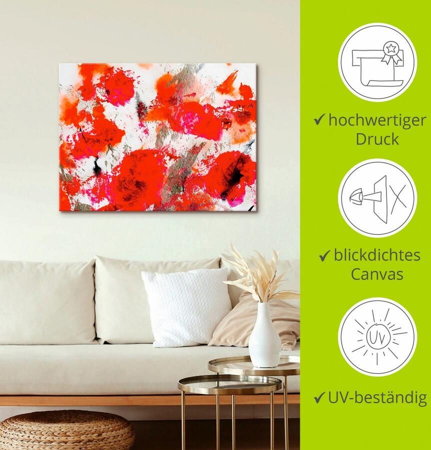 Artland Artprint op linnen Rozentuin abstract gespannen op een spieraam - Foto 2