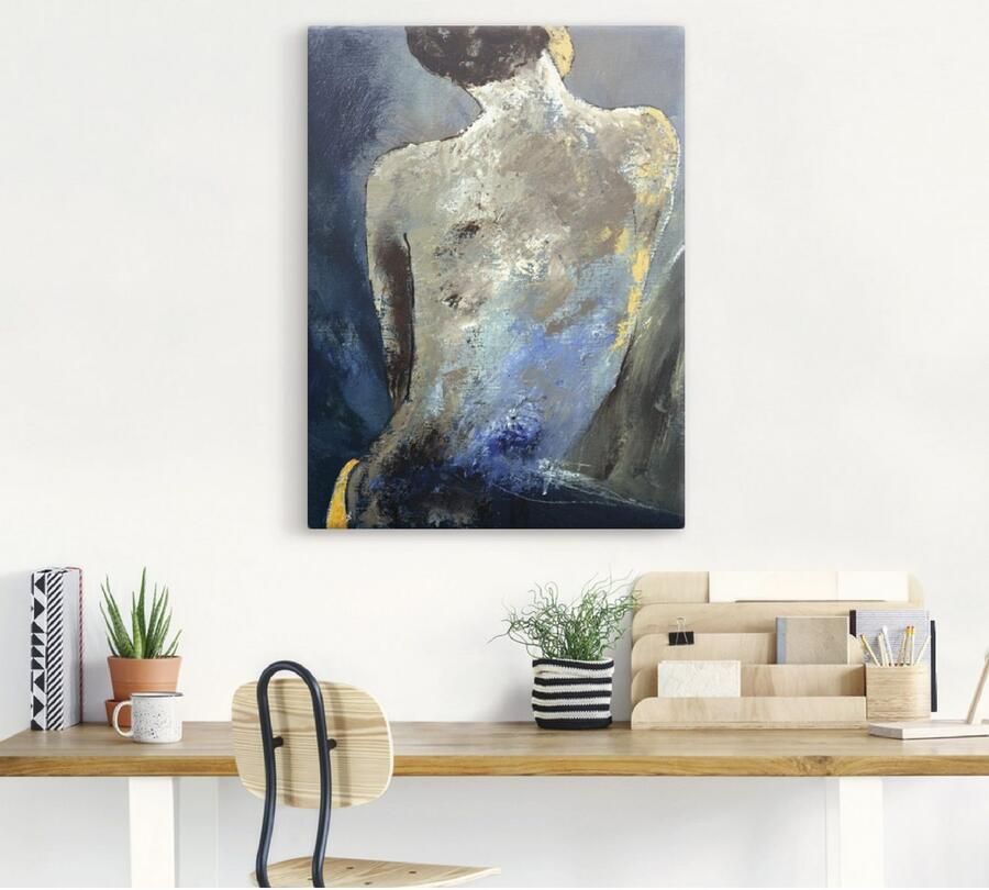 Artland Artprint op linnen Rug van een naakte gespannen op een spieraam - Foto 4