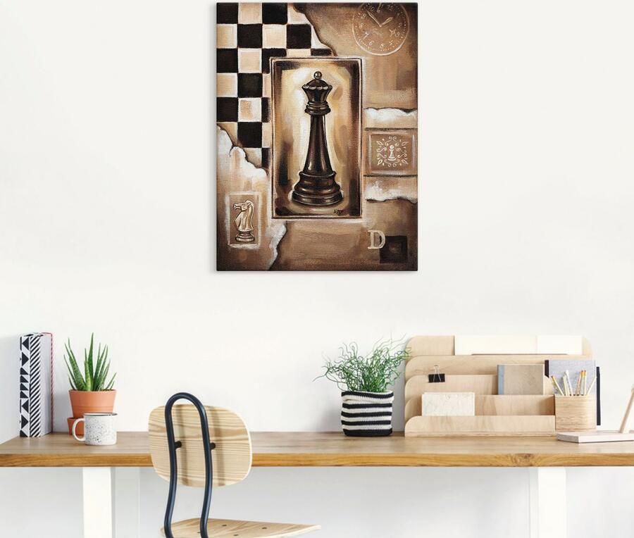 Artland Artprint op linnen Schaken koningin gespannen op een spieraam - Foto 5