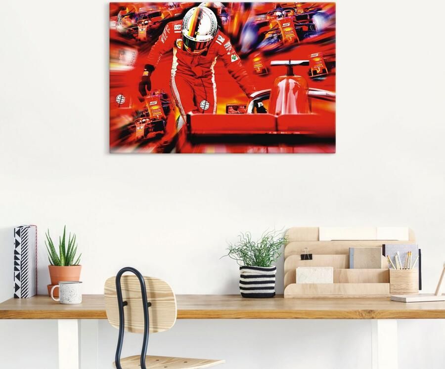 Artland Artprint op linnen Sebastian Vettel de Italiaanse jaren - Foto 5