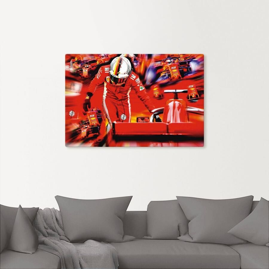 Artland Artprint op linnen Sebastian Vettel de Italiaanse jaren
