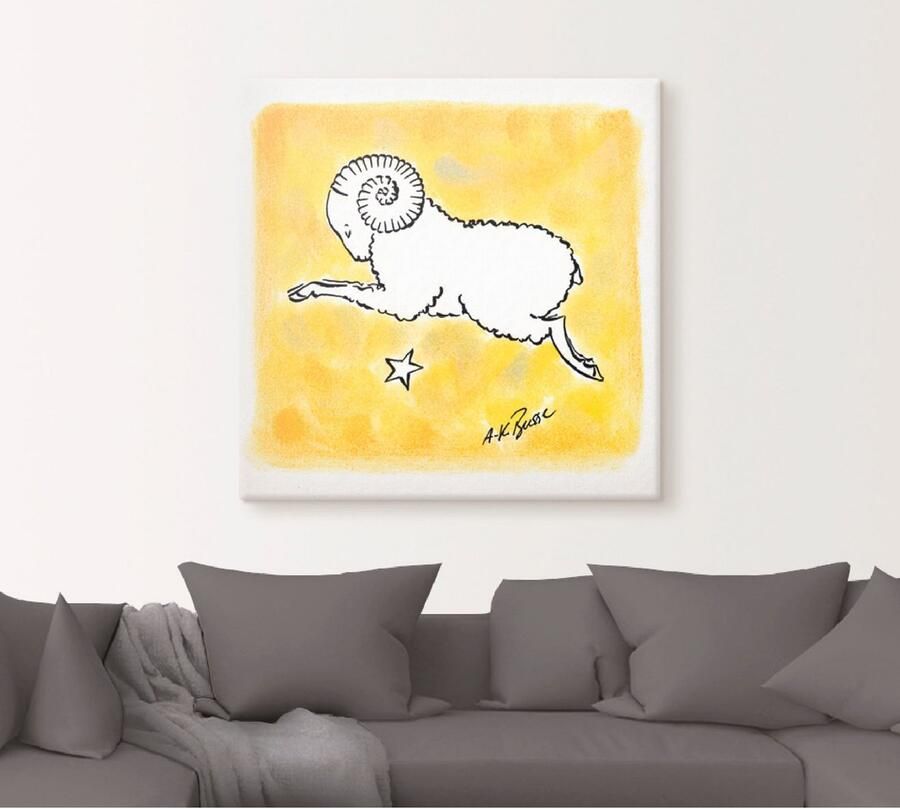 Artland Artprint op linnen Serie sterrenbeeld ram gespannen op een spieraam - Foto 4