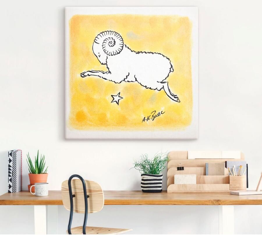 Artland Artprint op linnen Serie sterrenbeeld ram gespannen op een spieraam - Foto 3