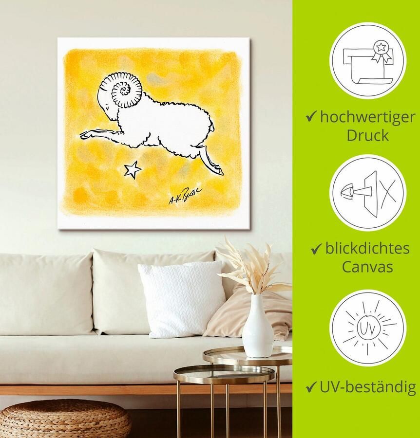 Artland Artprint op linnen Serie sterrenbeeld ram gespannen op een spieraam - Foto 2