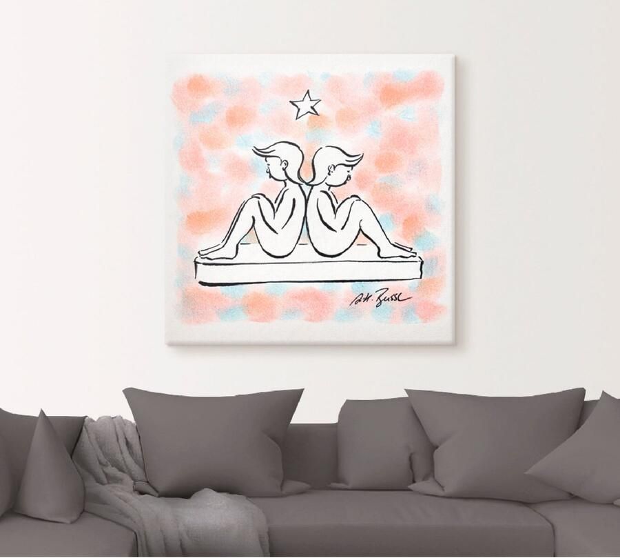 Artland Artprint op linnen Serie sterrenbeeld tweelingen - Foto 4