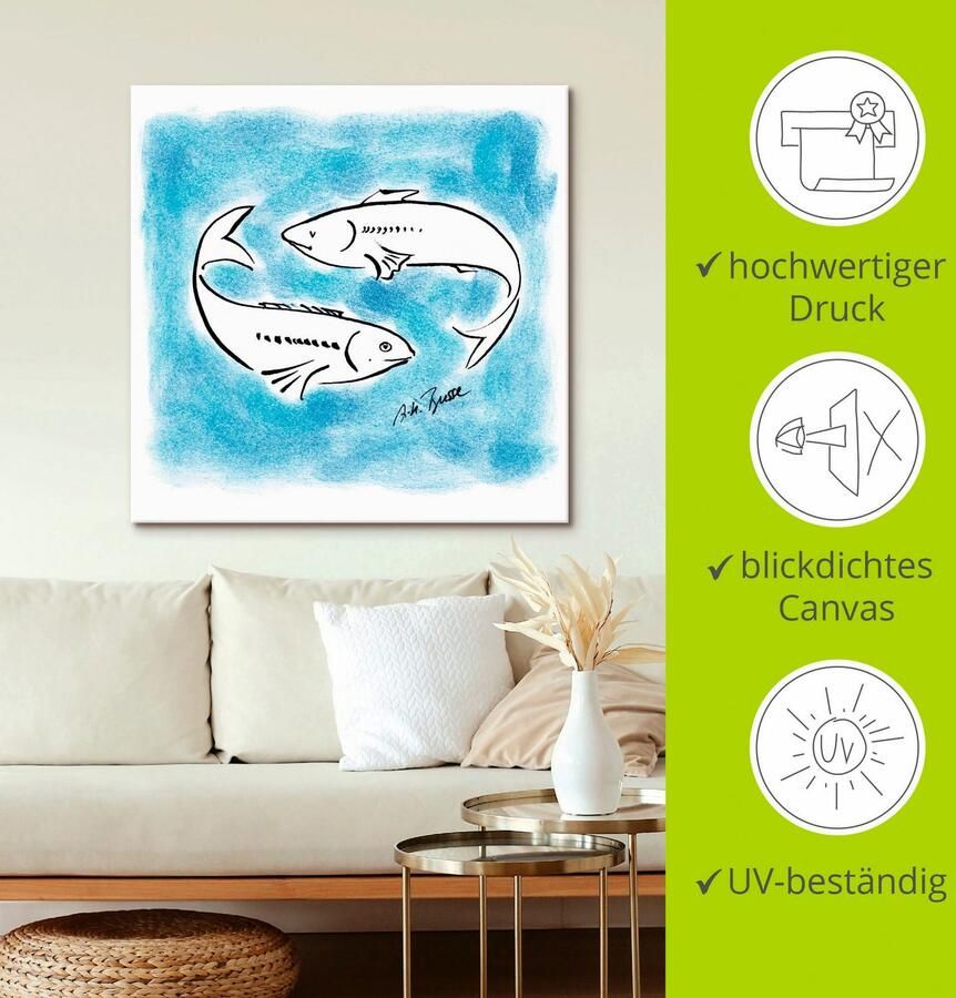 Artland Artprint op linnen Serie sterrenbeeld vissen - Foto 2