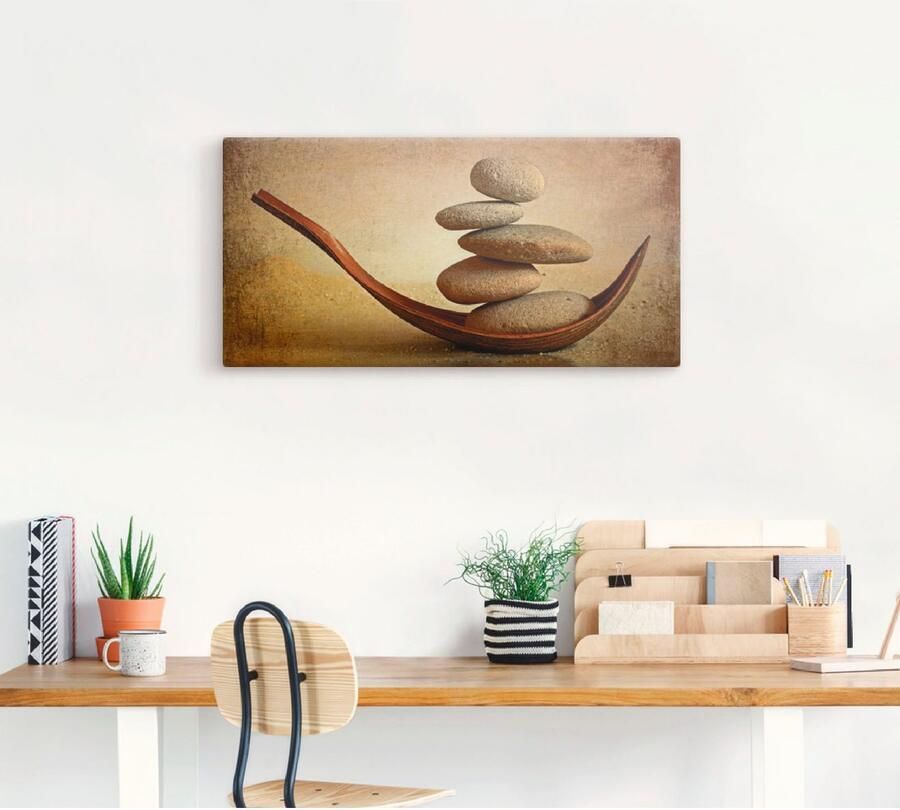 Artland Artprint op linnen Stenen bootje gespannen op een spieraam - Foto 3