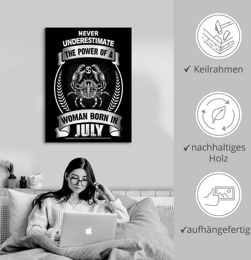 Artland Artprint op linnen Sterrenbeeld motto juli - Foto 2