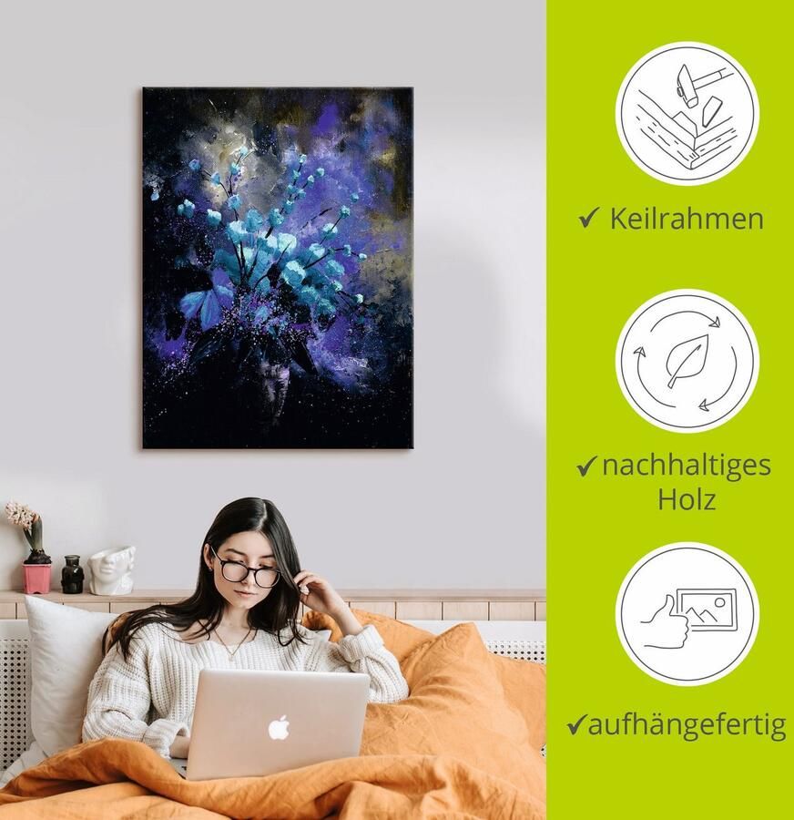 Artland Artprint op linnen Stilleven bloemen II gespannen op een spieraam