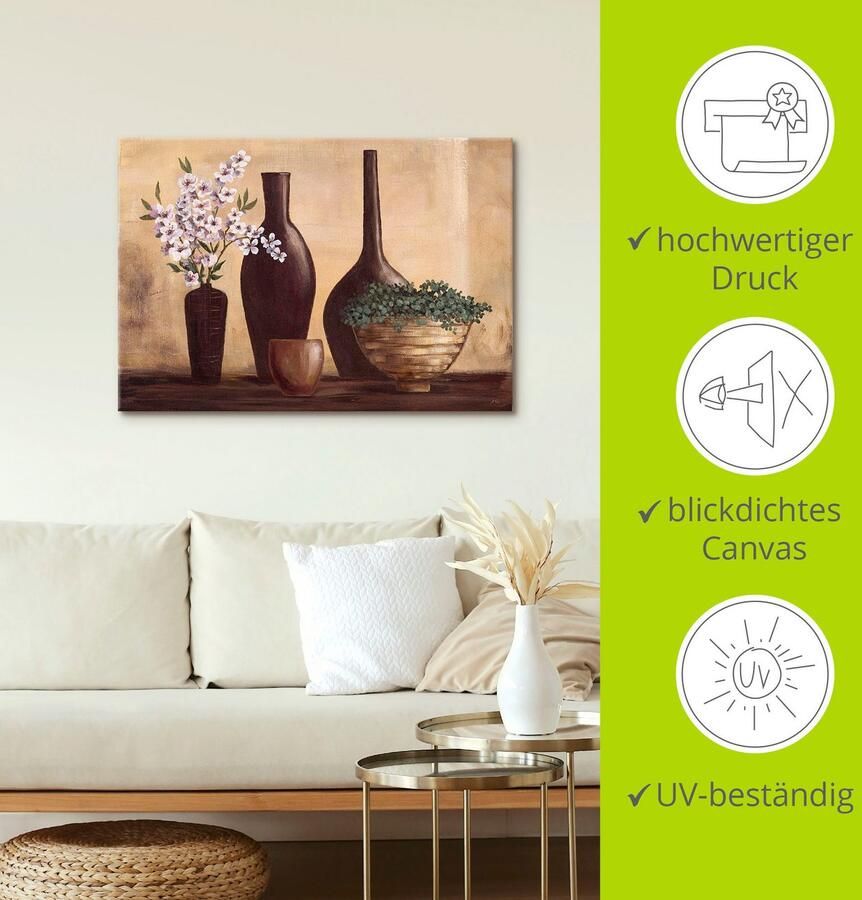 Artland Artprint op linnen Stilleven in beige II gespannen op een spieraam - Foto 4