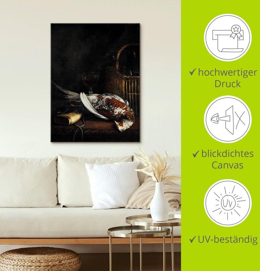 Artland Artprint op linnen Stilleven met fazant. gespannen op een spieraam - Foto 2