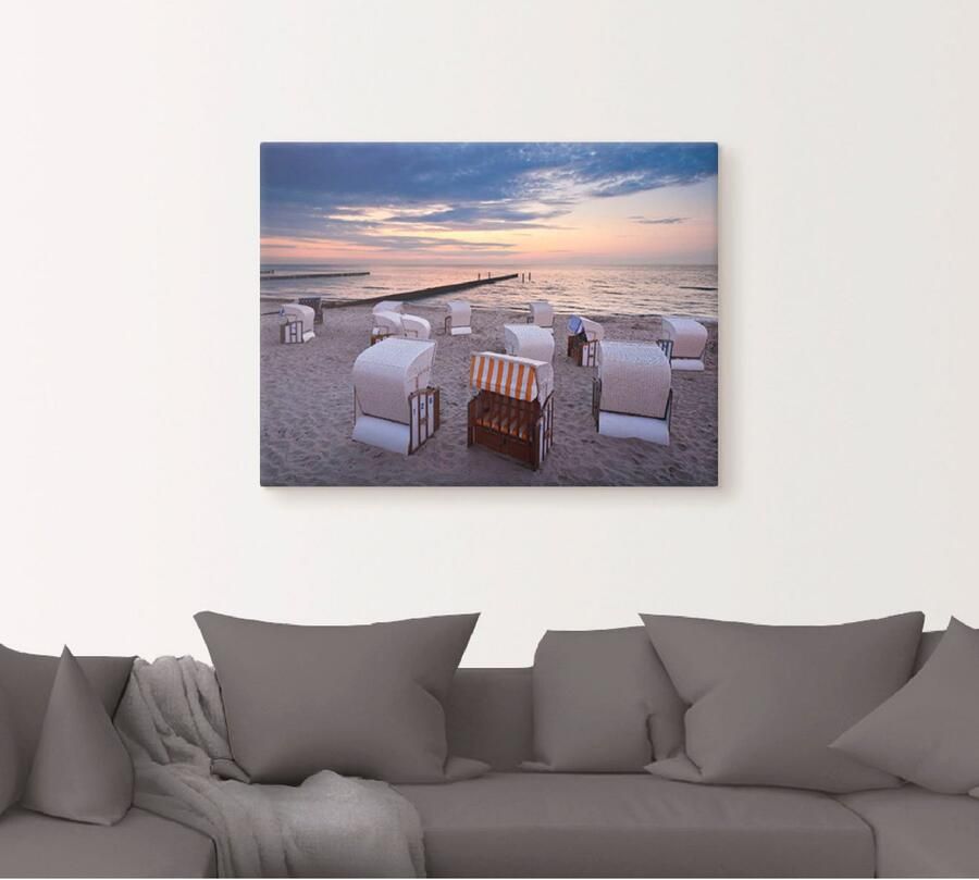 Artland Artprint op linnen Strandstoelen aan de Oostzee - Foto 5