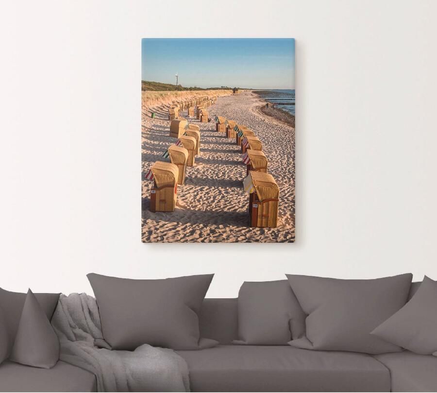Artland Artprint op linnen Strandstoelen Oostzeekust in Wustrow - Foto 4