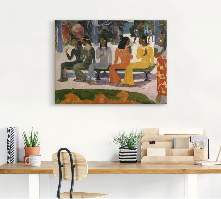 Artland Artprint op linnen Ta Matete (de markt). 1892. - Foto 3