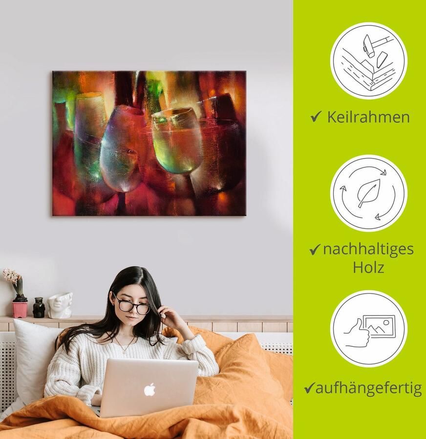 Artland Artprint op linnen Te later uur II gespannen op een spieraam