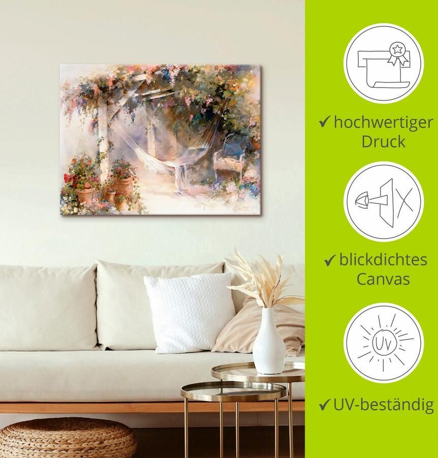 Artland Artprint op linnen Terras gespannen op een spieraam - Foto 3