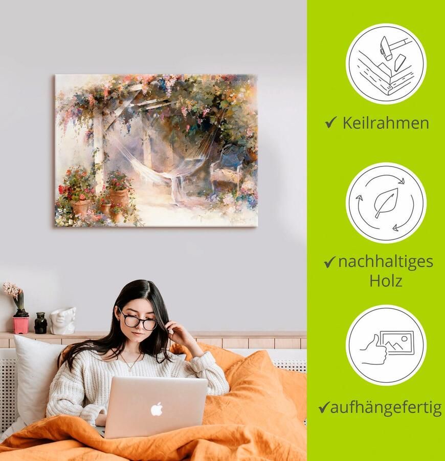 Artland Artprint op linnen Terras gespannen op een spieraam - Foto 2