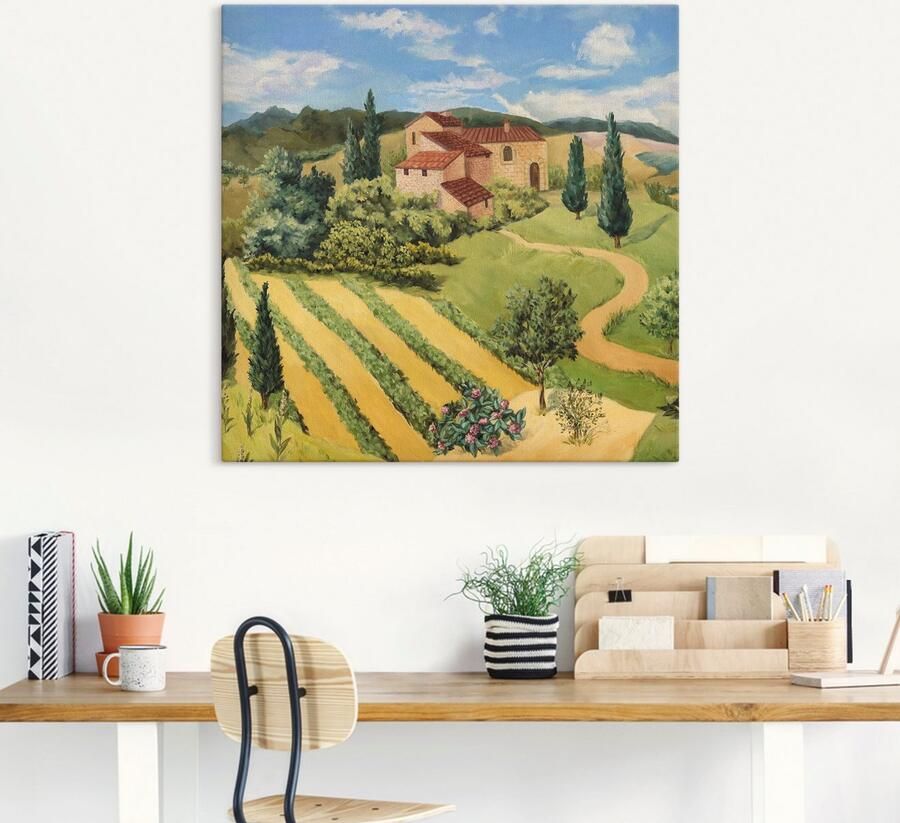 Artland Artprint op linnen Toscaans landschap II gespannen op een spieraam - Foto 4