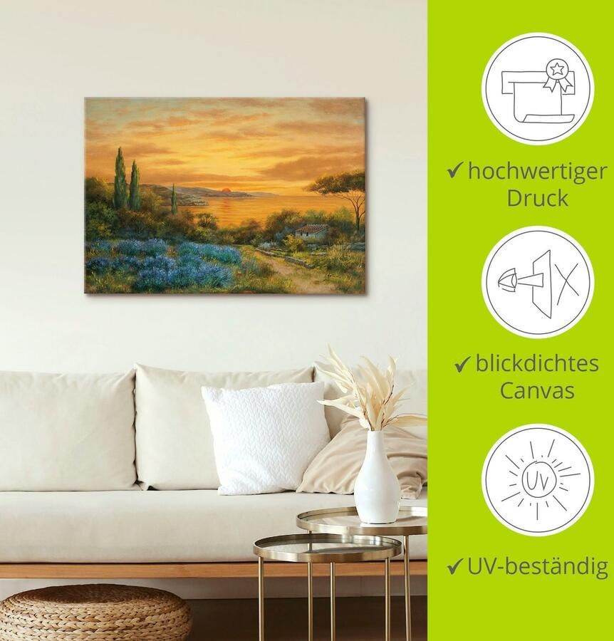 Artland Artprint op linnen Toscaanse baai gespannen op een spieraam - Foto 4