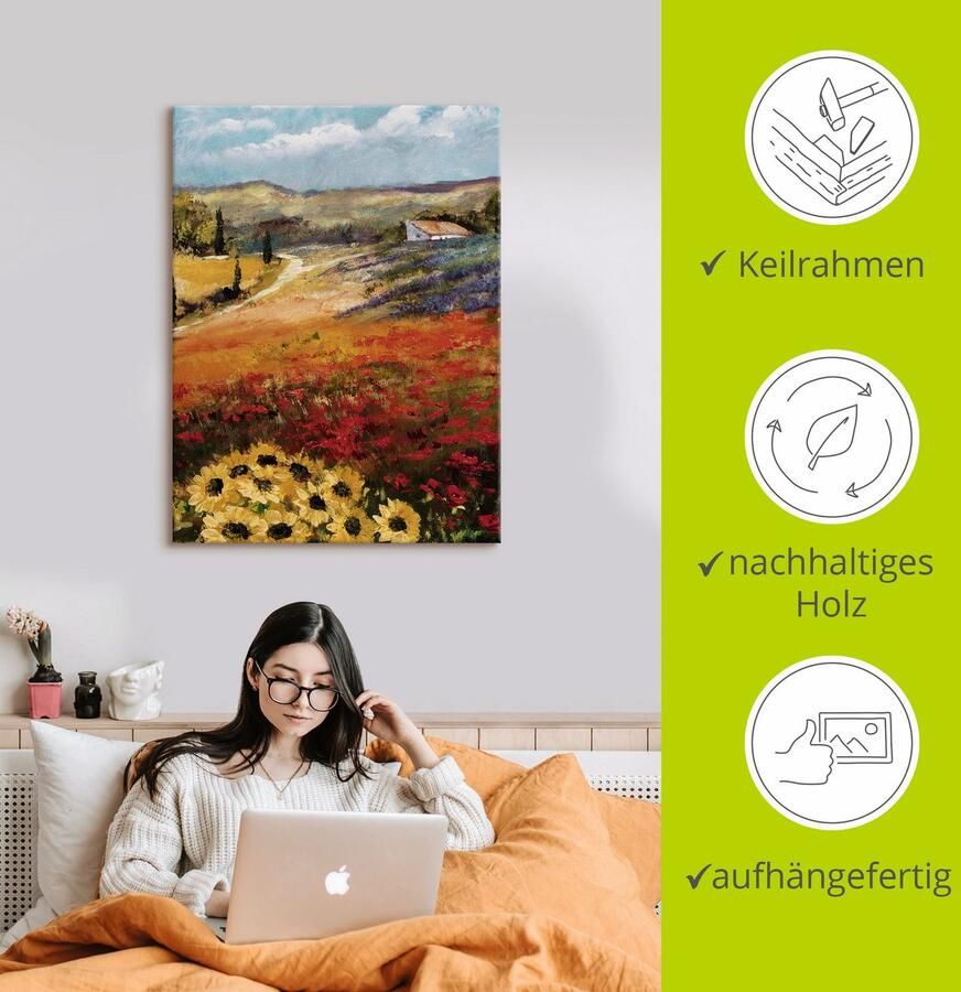 Artland Artprint op linnen Toscane II gespannen op een spieraam - Foto 2