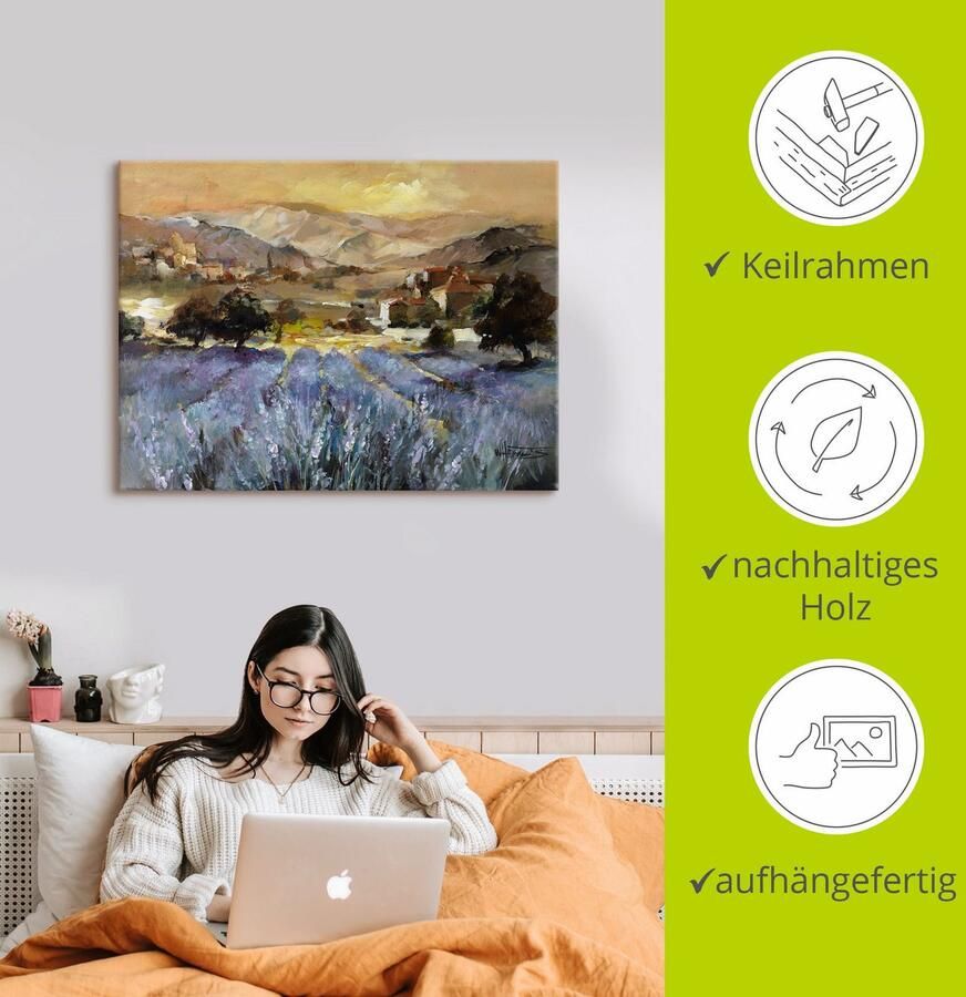 Artland Artprint op linnen Toscane Romantic I gespannen op een spieraam - Foto 2