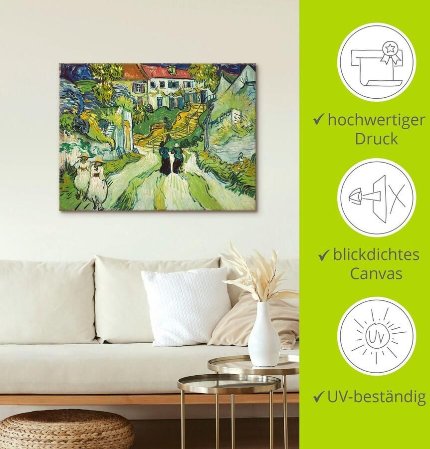 Artland Artprint op linnen Trap in Auvers. 1890 gespannen op een spieraam - Foto 3