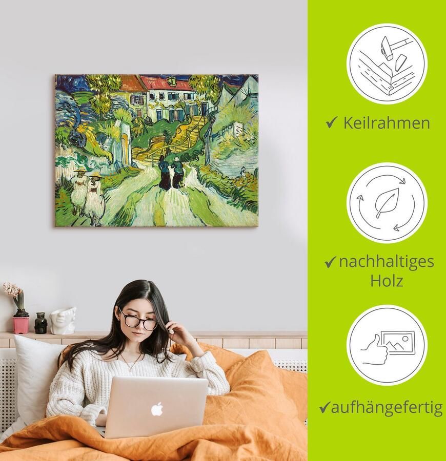 Artland Artprint op linnen Trap in Auvers. 1890 gespannen op een spieraam - Foto 2