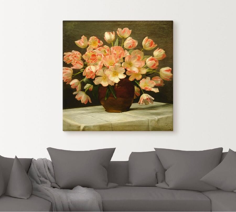 Artland Artprint op linnen Tulpen in een vaas. 1915 gespannen op een spieraam - Foto 4