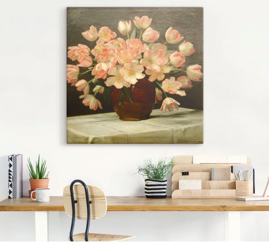 Artland Artprint op linnen Tulpen in een vaas. 1915 gespannen op een spieraam - Foto 3